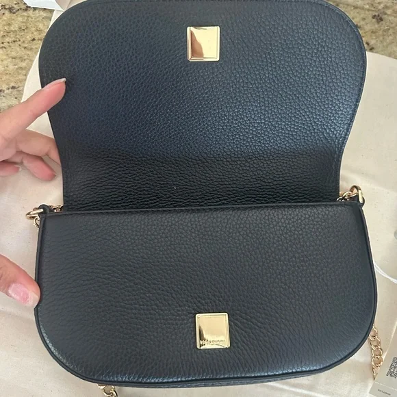 New Tory Burch Chelsea Pebbled Crossbody In black - Picture 4 of 8